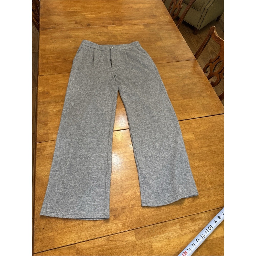 Paige Women’s Heather Grey Loose Fit Sweat Pants Size 32 W 31 Inseam Wide Leg”